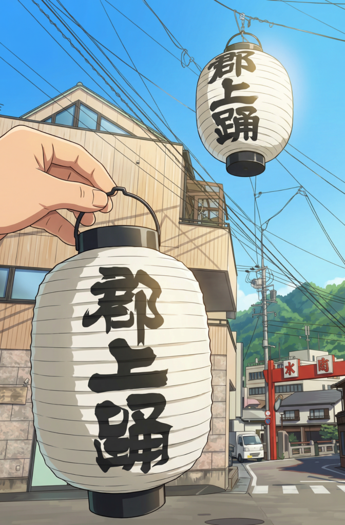 積翠城新緑まつり ミニ郡上踊り大提灯